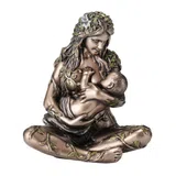 Gaia — Mother Earth Holding an Infant — Bronze Finish Statue, 11 cm