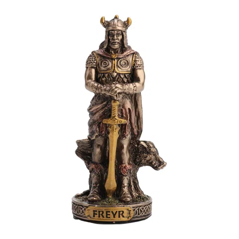 Freyr, Norse Mythology – Bronze-Finish Resin Statue – 8.5 cm – view 1