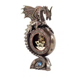 Steampunk Dragon Table Clock — Bronze Finish Decorative Clock, 24.6 cm – view 2