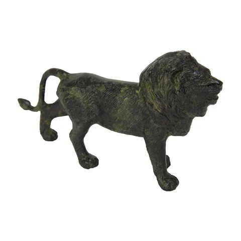 Lion – Bronze Sculpture – 4 cm – Dark Green