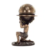 Atlas, Titan of Greek Mythology – Bronze-Finish Resin Statue – 23.5 cm – view 2