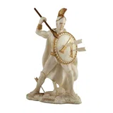 Leonidas with Spear and Shield – White Statue – 15.5 cm
