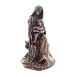 Virgin Mary with the Christ Child — Bronze-Finish Statue, 17 cm