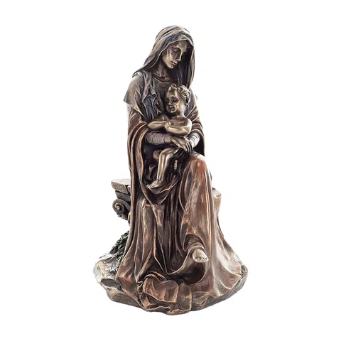 Virgin Mary with the Christ Child — Bronze-Finish Statue, 17 cm – view 1