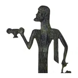 Dionysus with Wine and Grapes – Sculpture – 15 cm – Dark Green