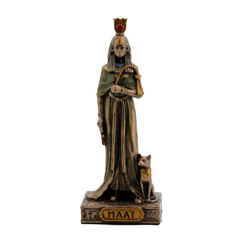Maat, Egyptian Goddess – Bronze-Finish Resin Statue – 8.5 cm – view 1