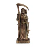 Santa Muerte Altar – Bronze-Finish Resin – 10 cm