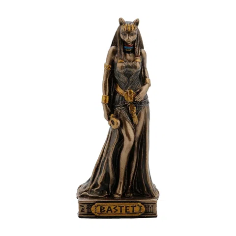 Bastet — Egyptian Goddess — Bronze-Finish Statue, 8.5 cm – view 1