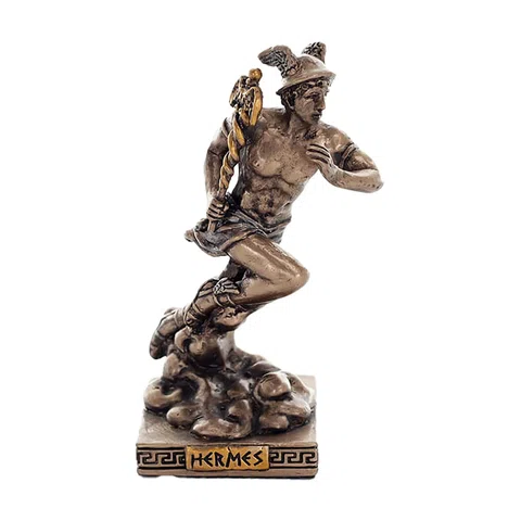 Hermes — Bronze-Finish Statue – 8.9 cm – view 1