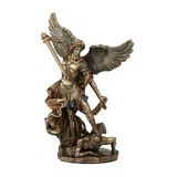 Archangel Michael — Vanquisher of the Demon — Bronze Finish Statue, 16 cm – view 2