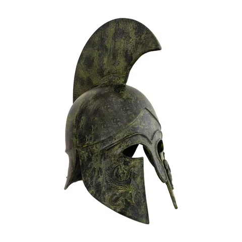 Life-Size Corinthian Helmet with Short Crest – 37 cm – Dark Green