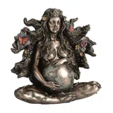 Gaia — Pregnant Mother Earth with Butterflies — Bronze-Finish Statue, 17.5 cm – view 2