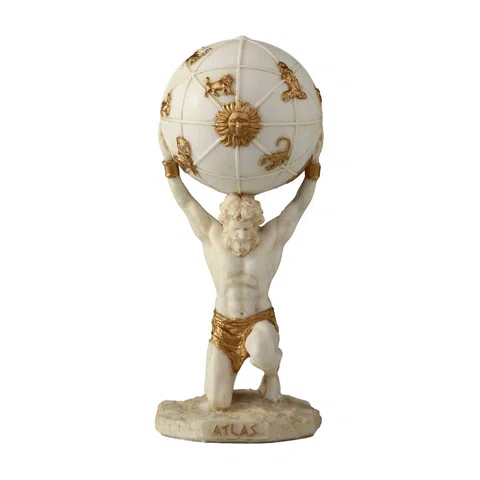 Atlas — The Titan Who Holds the Sky — White Statue – 14 cm – view 1