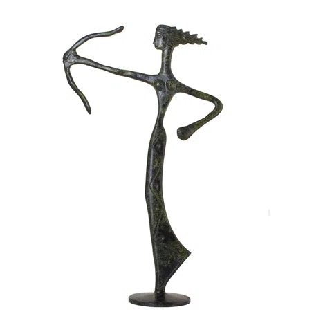 Artemis with Bow – Sculpture – 72 cm – Dark Green