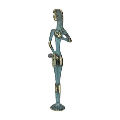 Aphrodite, Goddess of Love – Sculpture – 83 cm – Blue & Gold