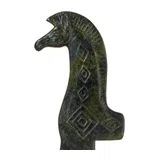 Geometric Half-Horse – Bronze Sculpture – 25 cm – Dark Green