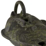 Bronze Oil Lamp with Satyr – 6 cm – Dark Green