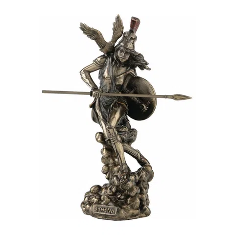 Athena – Goddess of Wisdom and War – Bronze-Finish Statue – 21 cm – view 1