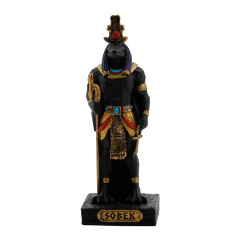 Sobek — Egyptian God — Black Statue, 9 cm – view 1