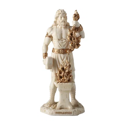 Hephaestus – God of Metalworking – White Statue – 16 cm – view 1