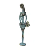 Leda and the Swan – Bronze Sculpture – 40 cm – Blue & Gold