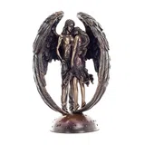 Fallen Angel — Mortal Embrace — Bronze-Finish Statue, 25 cm