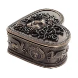 Heart-Shaped Medusa Bronze-Finish Jewellery Box – 11.5 × 9 cm – view 2
