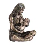 Gaia — Mother Earth Holding an Infant — Bronze Finish Statue, 11 cm – view 3