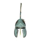 Corinthian Helmet with Tall Crest – 10 cm – Blue & Gold