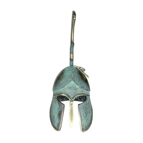 Corinthian Helmet with Tall Crest – 20 cm – Blue & Gold