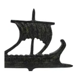 Ancient Greek Trireme – Flat Sculpture – 12 cm – Dark Green