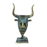 Minoan Bull's Head from Knossos – Replica – 19 cm – Blue & Gold