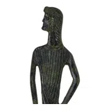 Hippocrates with Staff and Snake – Sculpture – 14 cm – Dark Green