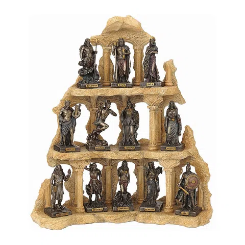 The Twelve Gods of Olympus with a Base — Bronze Finish Statue, 9.3 cm – view 1