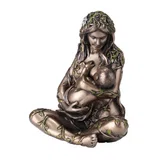 Gaia — Mother Earth Holding an Infant — Bronze Finish Statue, 11 cm – view 2