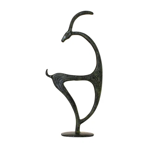 Cretan Kri-Kri Goat – Bronze Sculpture – 14 cm – Dark Green
