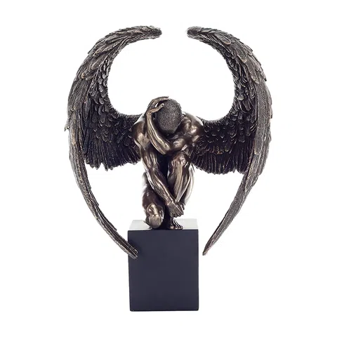 Fallen Angel — Sorrow and Redemption — Bronze-Finish Statue, 25.5 cm – view 1
