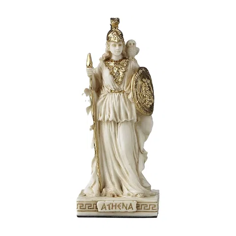 Athena with Spear, Shield and Owl — Resin Statue, 8.8 cm – view 1