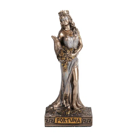 Fortuna – Goddess of Fortune – Bronze-Finish Statue – 9 cm – view 1