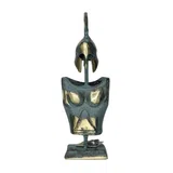 Corinthian Cuirass and Helmet – Decorative Sculpture – 30 cm – Blue & Gold