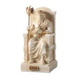 Zeus Seated on His Throne — White Statue, 8.5 cm