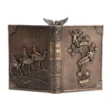 The Nativity on a Bible Base – Bronze-Finish Statue – 29.5 cm – view 3