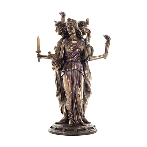 Hecate — Goddess of Magic and the Moon — Bronze-Finish Statue – 30 cm – view 1