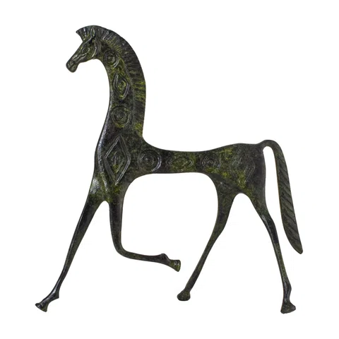 Mycenaean Geometric Horse – Bronze Sculpture – 11 cm – Dark Green