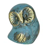 Miniature Owl, Symbol of Wisdom – 3 cm – Blue & Gold