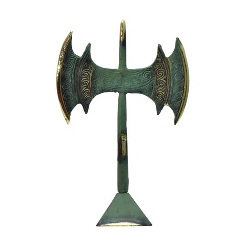 Decorative Double Axe Sculpture by Bronze Pavlakis