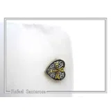 Knights Holy Herat Maltese Cross Cufflinks: Oxidized Sterling Silver, 18k Gold-Filled Byzantine Decoration