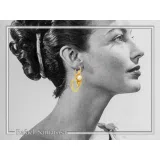Ancient Greek Ionian Temple Column Natural Pearl Hoop Earrings Gold Filled Silver: Museum Jewelry
