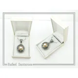 Byzantine natural Pearl Pendant: Oxidized Sterling Silver and Gold-Filled Filigree Necklace