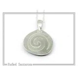 Sphinx of Delphi Greek Coin Necklace: Sky Blue Transparent Enamel on Sterling Silver Coin